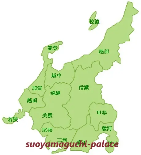 中部地方地図