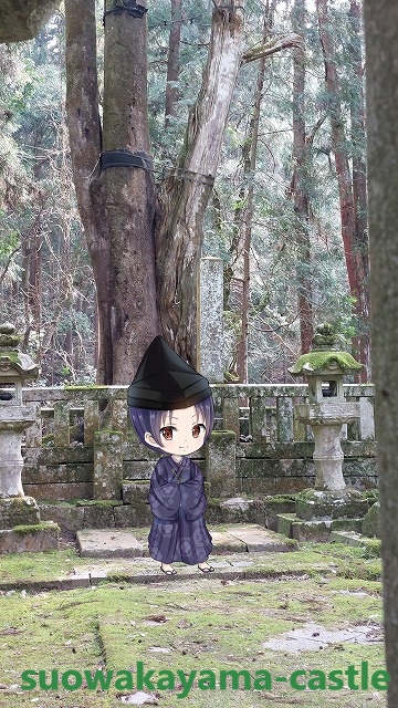 毛利元就公墓所・ハリイブキ（墓標）
