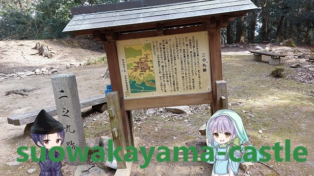 吉田郡山城・二の丸案内看板