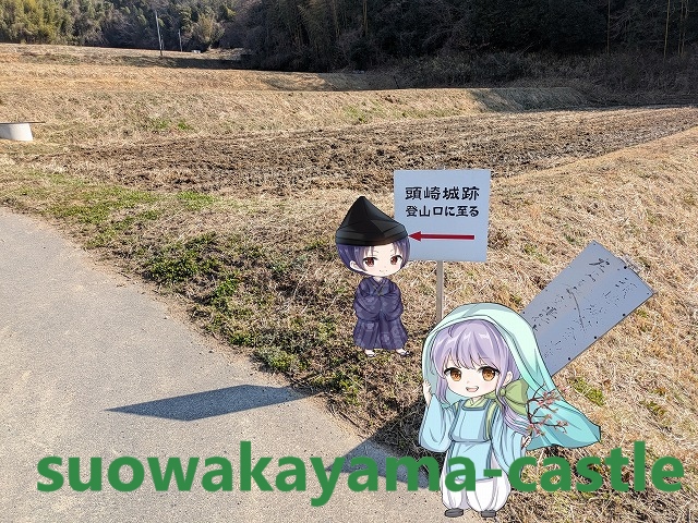 頭崎城・登山口への案内板